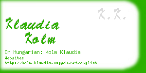 klaudia kolm business card